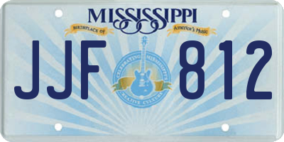 MS license plate JJF812
