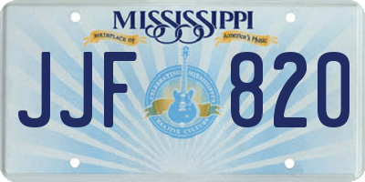 MS license plate JJF820