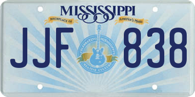 MS license plate JJF838