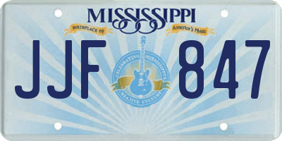 MS license plate JJF847