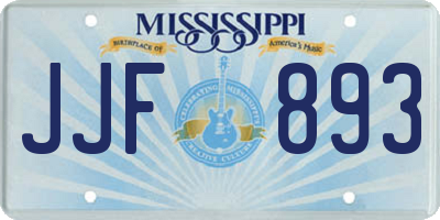 MS license plate JJF893