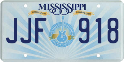MS license plate JJF918