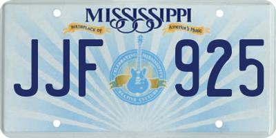 MS license plate JJF925