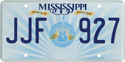 MS license plate JJF927