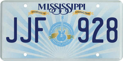 MS license plate JJF928