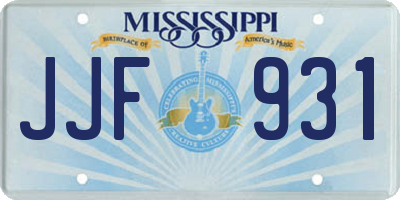 MS license plate JJF931