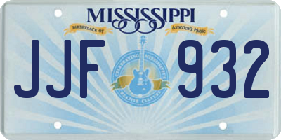 MS license plate JJF932