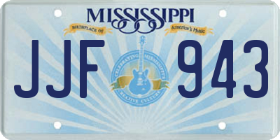 MS license plate JJF943
