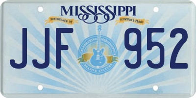 MS license plate JJF952