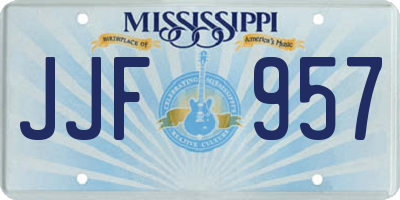MS license plate JJF957