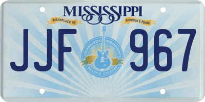MS license plate JJF967