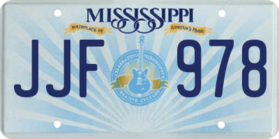 MS license plate JJF978