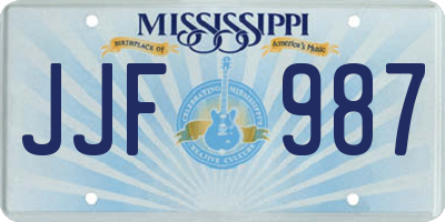 MS license plate JJF987