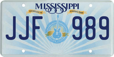 MS license plate JJF989