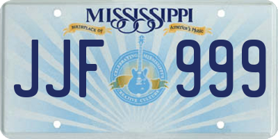 MS license plate JJF999