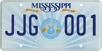 MS license plate JJG001