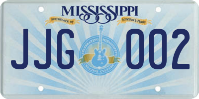 MS license plate JJG002
