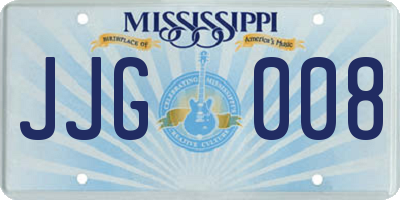 MS license plate JJG008
