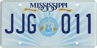 MS license plate JJG011