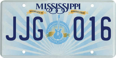 MS license plate JJG016