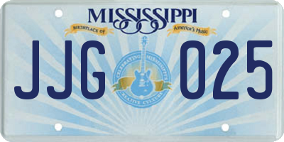 MS license plate JJG025