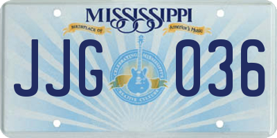 MS license plate JJG036
