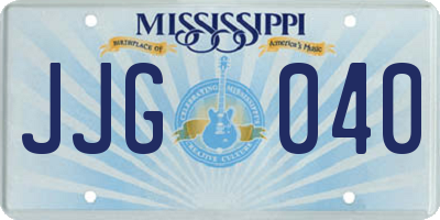 MS license plate JJG040