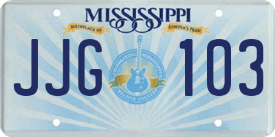 MS license plate JJG103