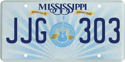 MS license plate JJG303