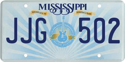 MS license plate JJG502