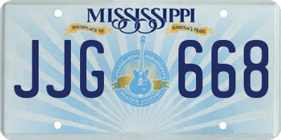 MS license plate JJG668