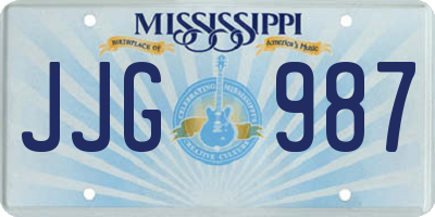 MS license plate JJG987