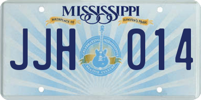 MS license plate JJH014