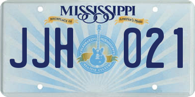 MS license plate JJH021