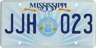 MS license plate JJH023