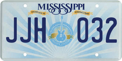 MS license plate JJH032
