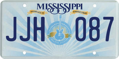 MS license plate JJH087
