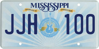 MS license plate JJH100