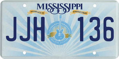 MS license plate JJH136