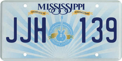 MS license plate JJH139