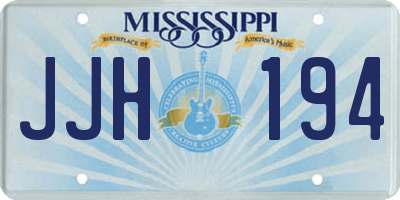 MS license plate JJH194
