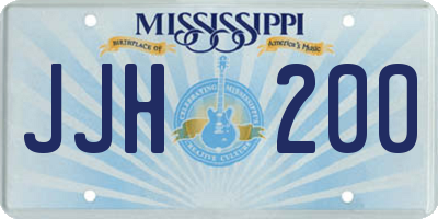 MS license plate JJH200