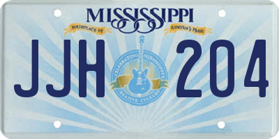 MS license plate JJH204
