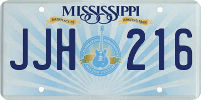 MS license plate JJH216