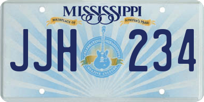 MS license plate JJH234