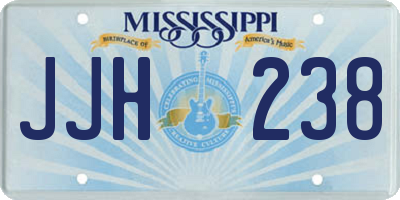MS license plate JJH238