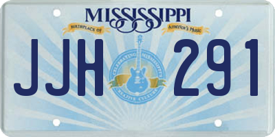 MS license plate JJH291