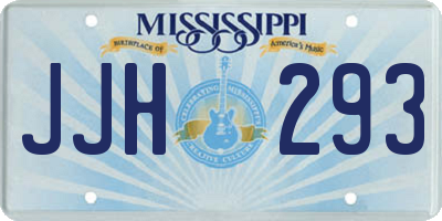 MS license plate JJH293