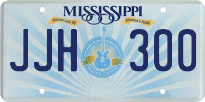 MS license plate JJH300