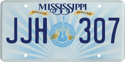 MS license plate JJH307